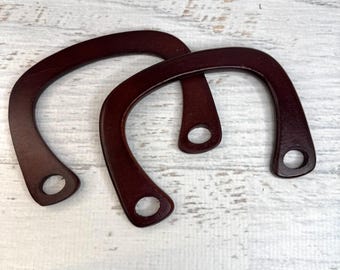 U Horseshoe Shaped Purse Handles - Wood - Set of 2 - Perfect for Leather Craft - Bags - Handbags - Knitting Bags - Knitted or Crocheted Bags