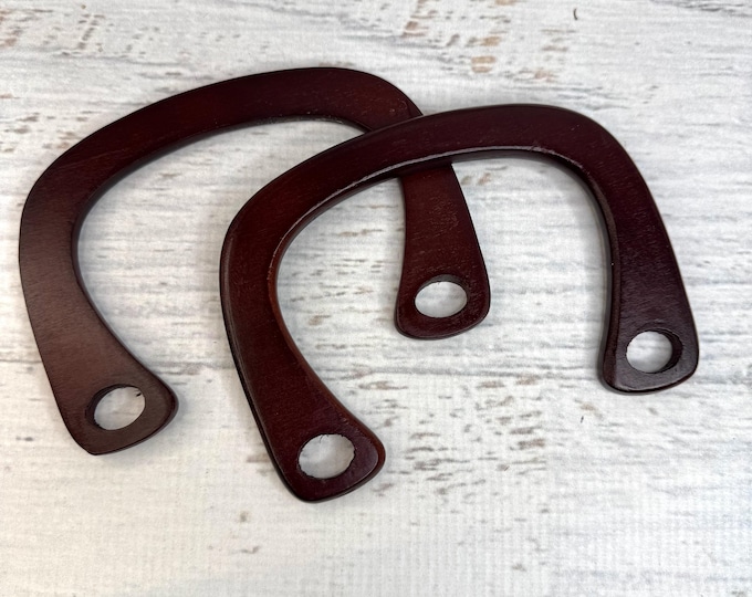 U Horseshoe Shaped Purse Handles - Wood - Set of 2 - Perfect for Leather Craft - Bags - Handbags - Knitting Bags - Knitted or Crocheted Bags
