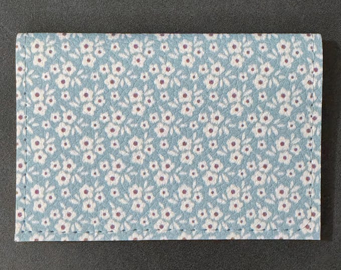 Country Floral - Dusty Blue - Basic Gift Card Wallets - Christmas Stocking Stuffers - Business Card Holder  - Birthday
