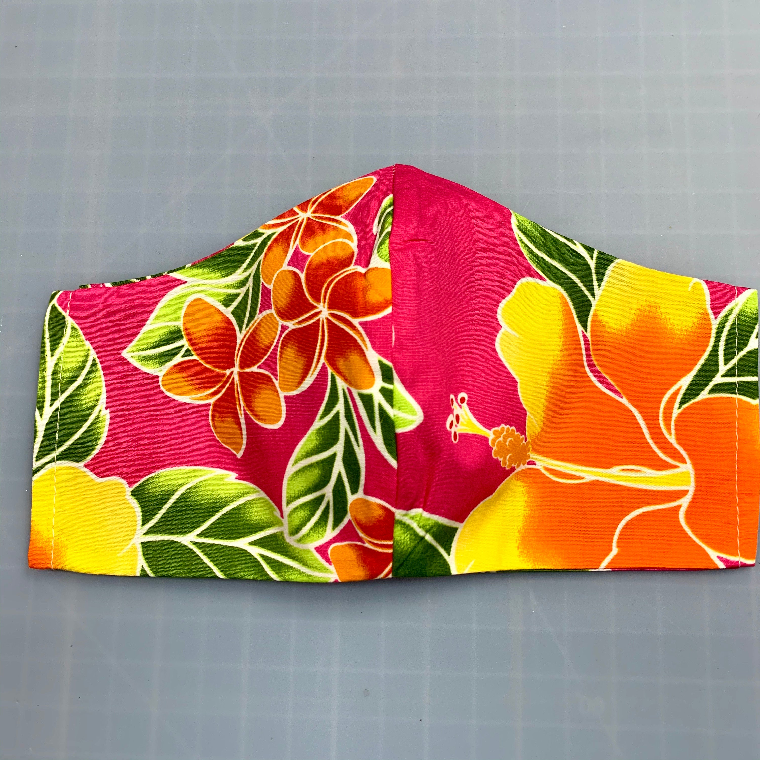 Hot Pink Magenta Aloha Hawaiian Print Face Masks 100 Cotton