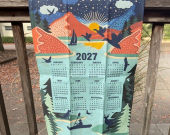 Wilderness Adventure | 2027 Tea Towel Calendar | Linen Cotton Canvas