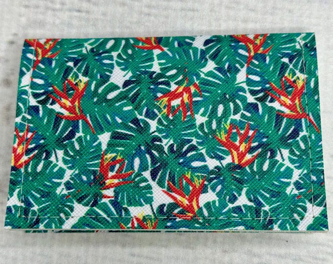 Bird of Paradise, Monstera - Basic Gift Card Wallets - Christmas Stocking Stuffers - Business Card Holder - Floral - Tropical - Tiki