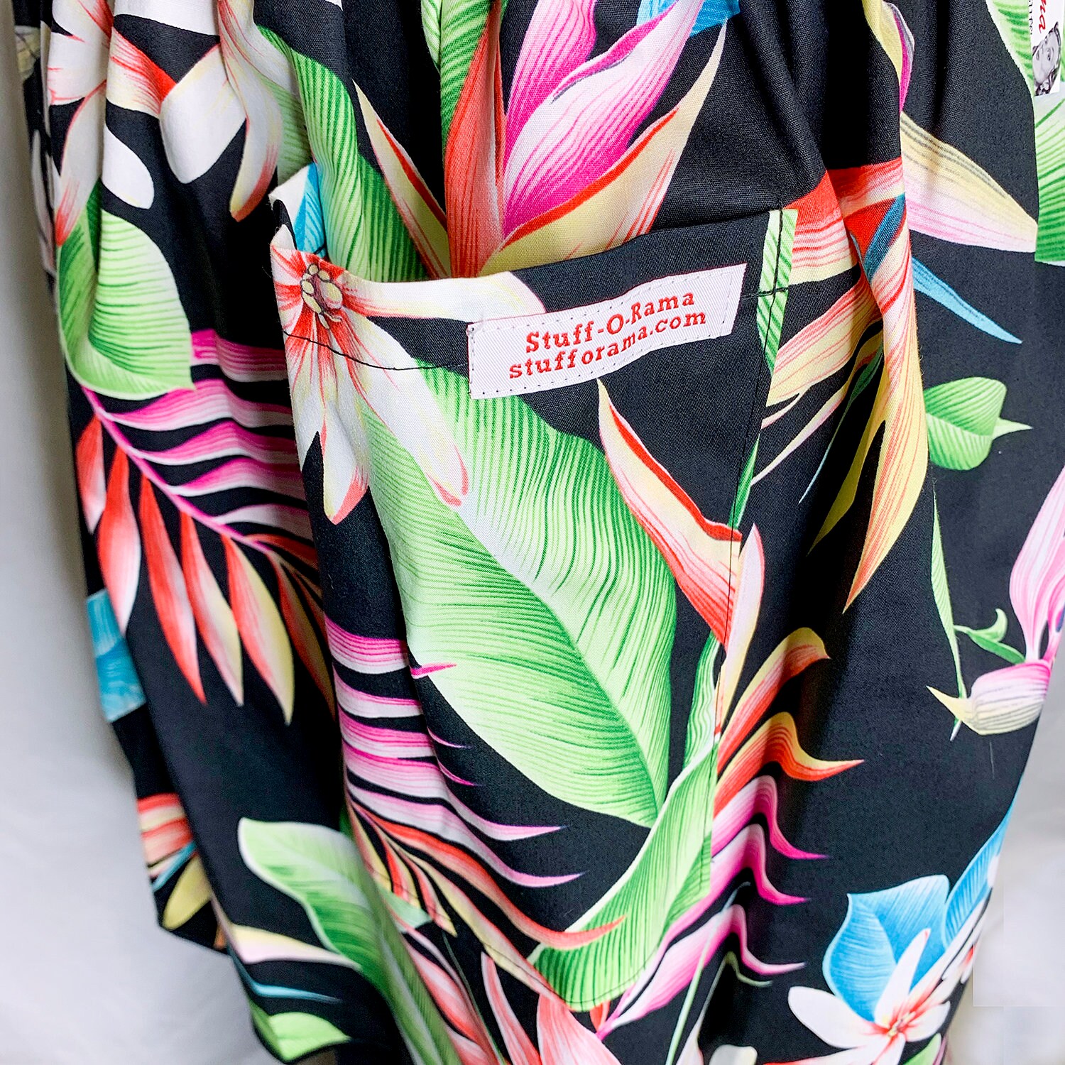 Tropical Flowers - Black Bird of Paradise Helaconia - Half Apron ...