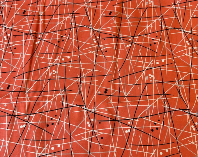 Remnant Fabric - Michael Miller Swizzle Stick Red Cotton Woven