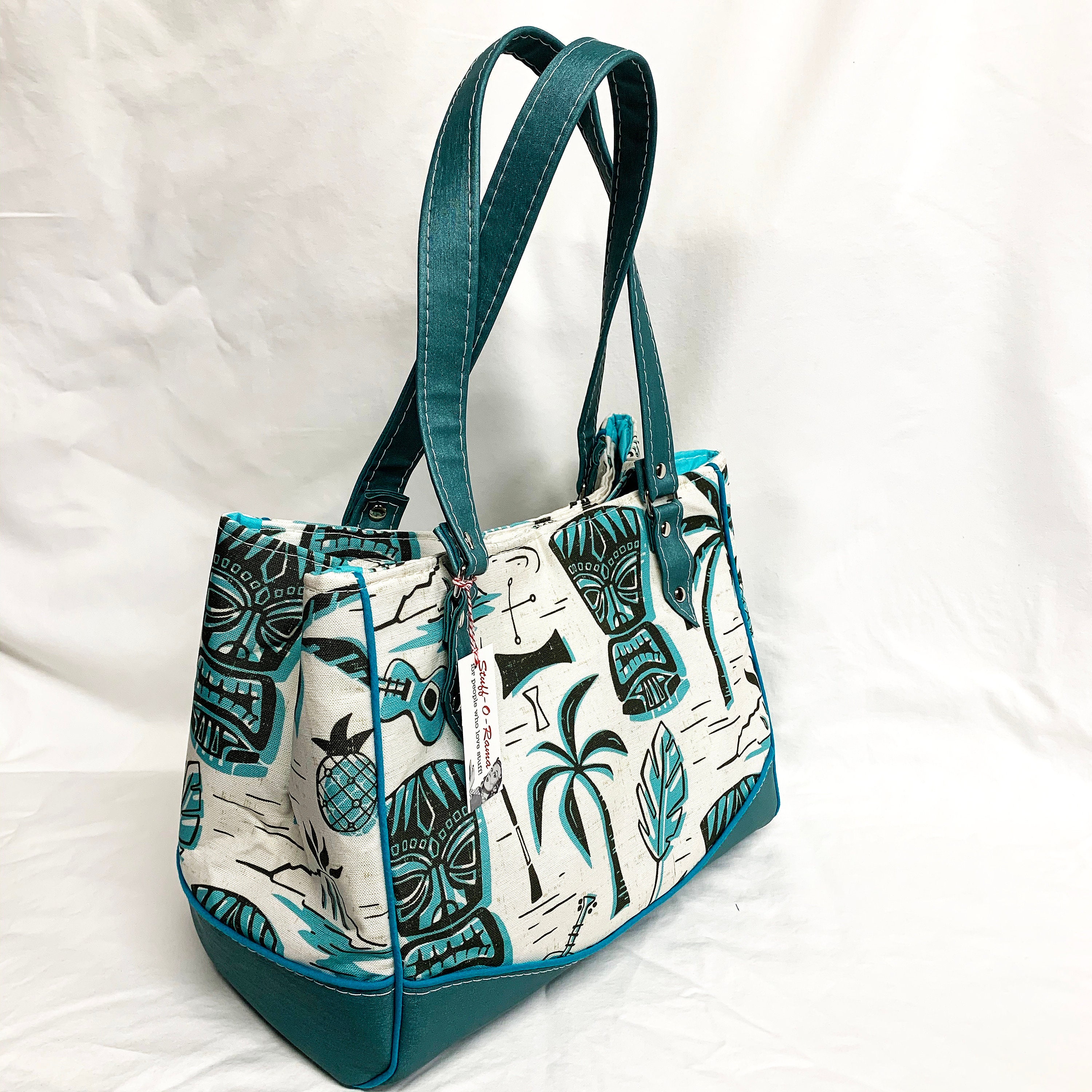 Vinyl Shoulder Bag Tropical Tiki Vinyl Purse Handbag