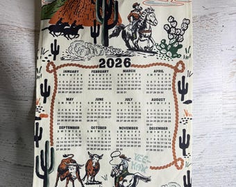 Riding Through 2026 Tea Towel Calendar - Linen Cotton Canvas