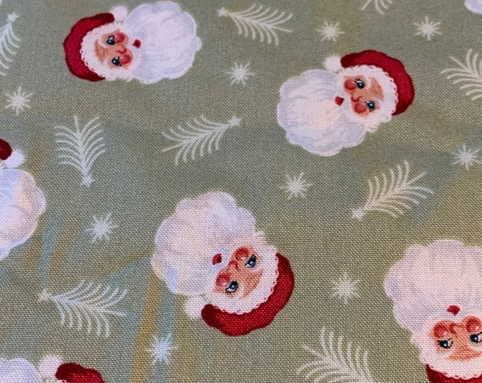 Fabric Destash - Christmas Tree and Santa Claus - Lewis & Irene - Quilting Cotton