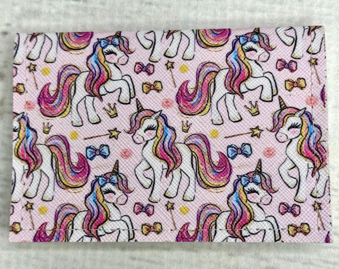 Little Pink Pony Unicorn - Basic Gift Card Wallets - Christmas Stocking Stuffers - Business Card Holder  - Birthday - Rainbow