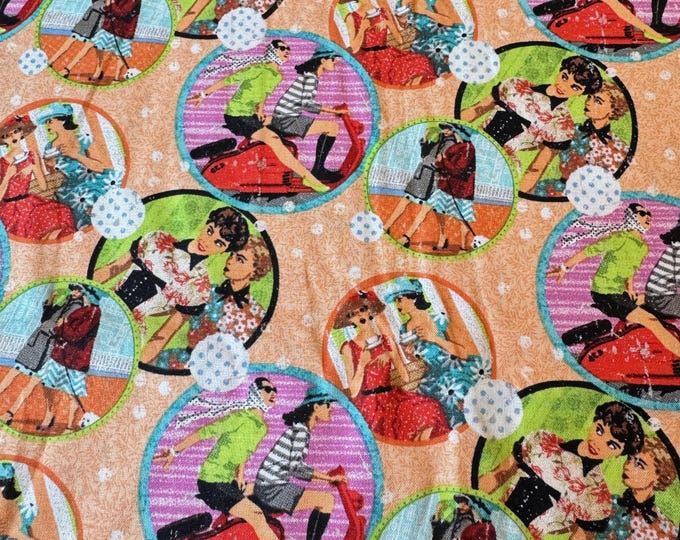 Remnant Fabric - Springs Creative - Friends for Life by Lori Siebert Cotton Woven