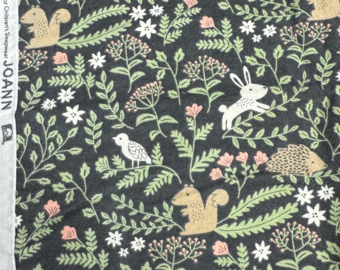Remnant Fabrics - Woodland Creatures Cotton FLANNEL