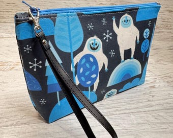 Eddie the Yeti - Clutch - Wallet - Wristlet - Zipper Pouch - Cosmetic Bag