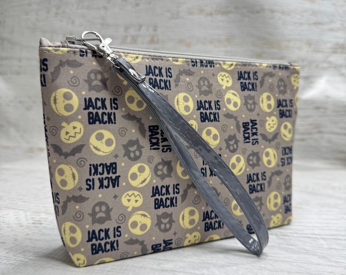 Disney® Nightmare Before Christmas Jack Is Back - Cotton Woven Zippered Clutch Pouch Wristlet