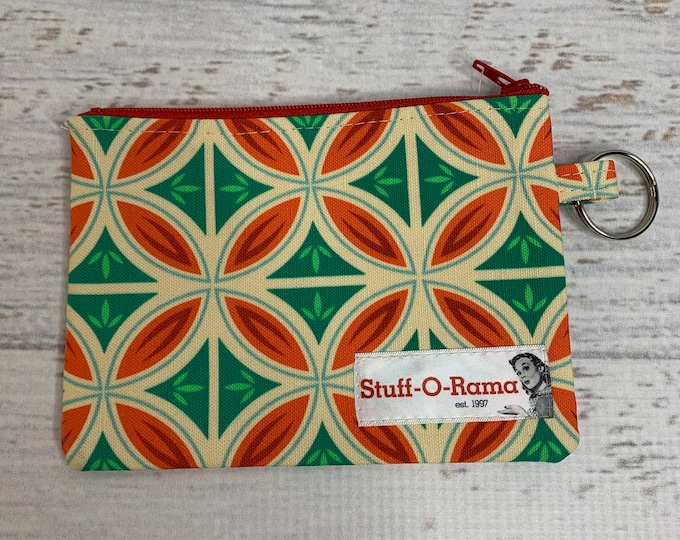 Christmas Tropical Tiles - Canvas - Coin Purse - Keychain - Wallet - Key Fob - Key Ring - Christmas