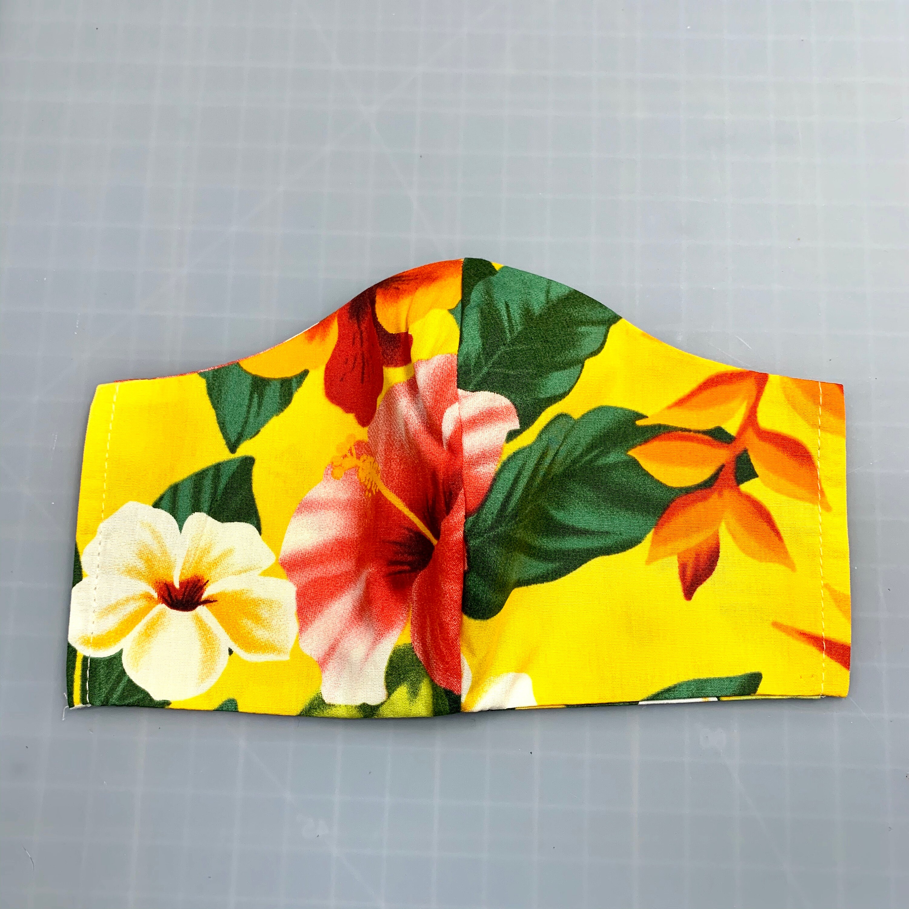 Download Bright Yellow Aloha Hawaiian Print Face Mask Coverings 100 Cotton Washable With Filter Pockets Nose Wire Ties Or Elastic Yellowimages Mockups