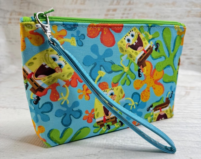 Sea Sponge Tropical Toss - Eco Canvas Zippered Clutch Pouch Wristlet