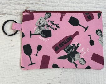 Bottled Up - Eco Canvas Coin Purse Fob Keychain Wallet