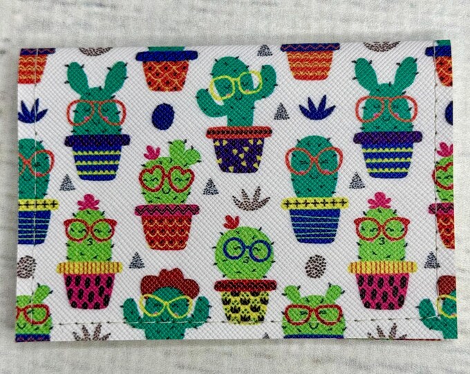 Nerdy Cactus - Basic Gift Card Wallets - Christmas Stocking Stuffers - Business Card Holder  - Birthday - Desert Plants - Succulents