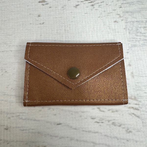 Metallic Bronze - Credit Card Wallet - Business Card Case - Snap Wallet - Gift Card Wallet - Compact Wallet - MCM - MidCentury Modern
