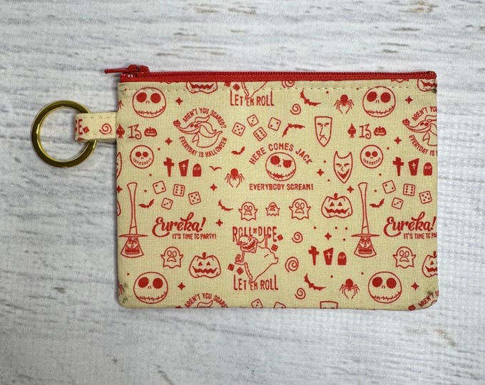 Nightmare Before Christmas - Icons - Disney® Officially Licensed Fabric - Cotton Woven Coin Purse Keychain Fob Wallet