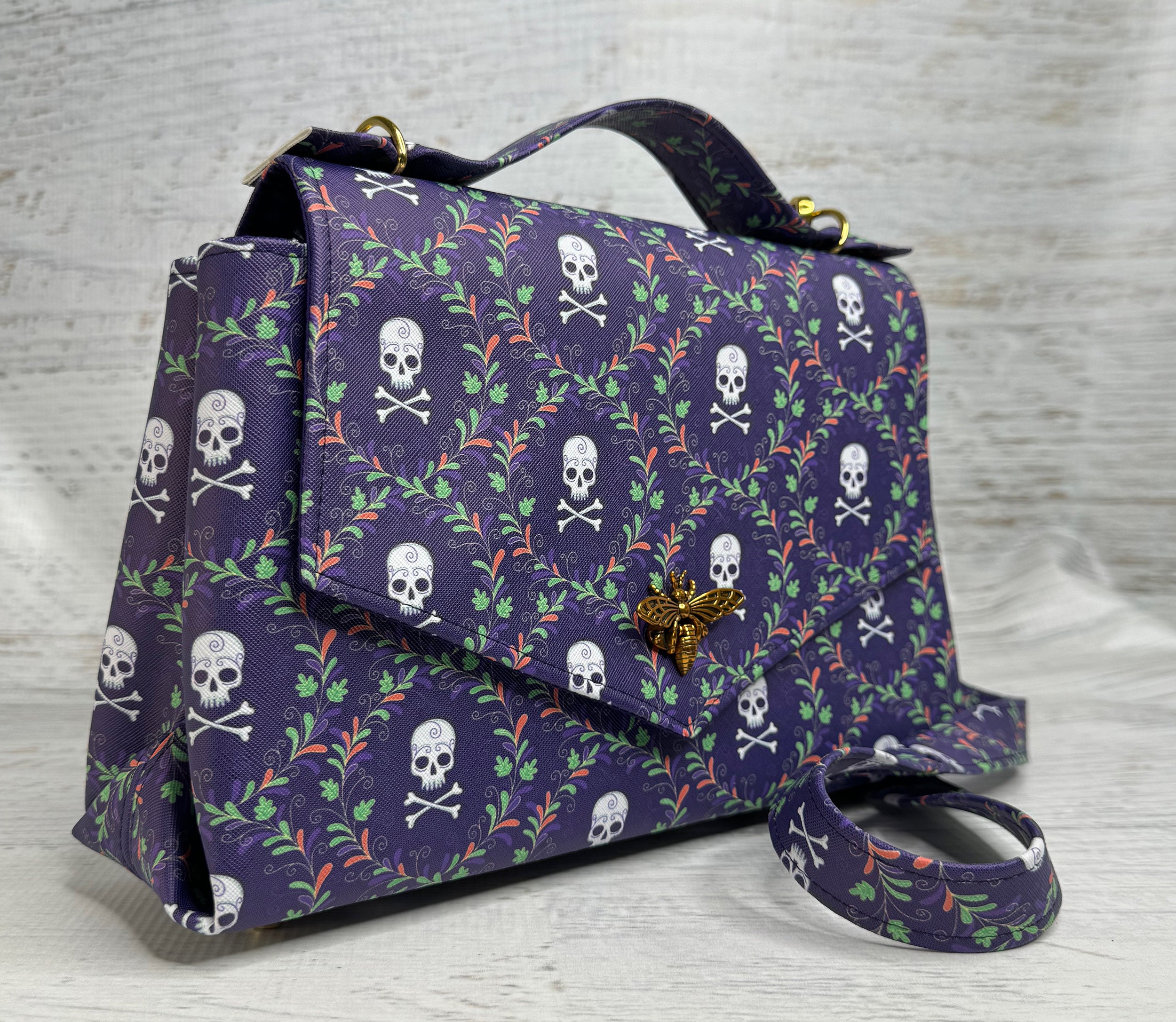 LOUNGEFLY EMBOSSED SUGAR SKULL TOTE