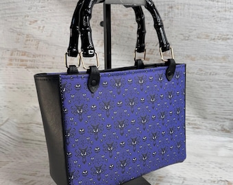 Haunted Wallpaper - Vinyl Handbag with Bamboo Handles and Crossbody Strap