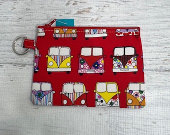 Little Hippy Van | Cotton Woven Coin Purse Fob Wallet with Keychain