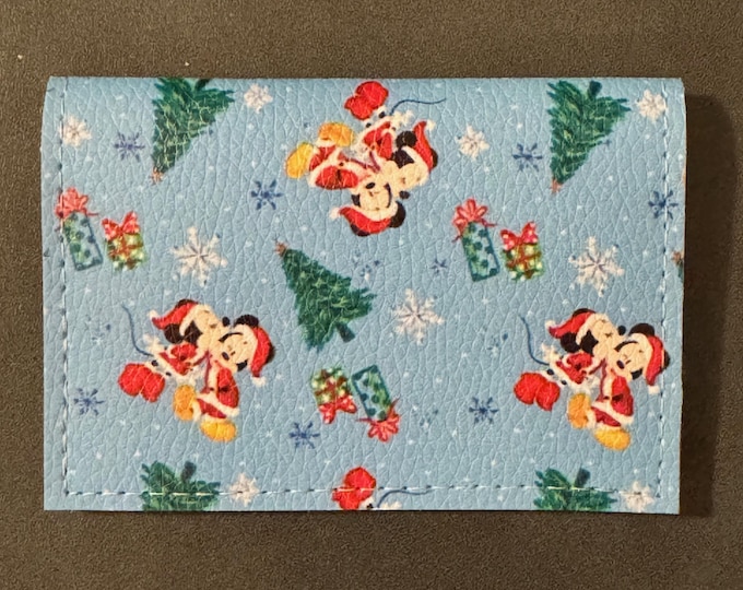 Mickey & Minnie Mouse Christmas Day - Basic Gift Card Wallets - Christmas Stocking Stuffers - Business Card Holder  - Birthday