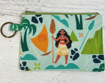 Island Princess Dreams - Eco Canvas Coin Purse Fob Wallet with Keychain