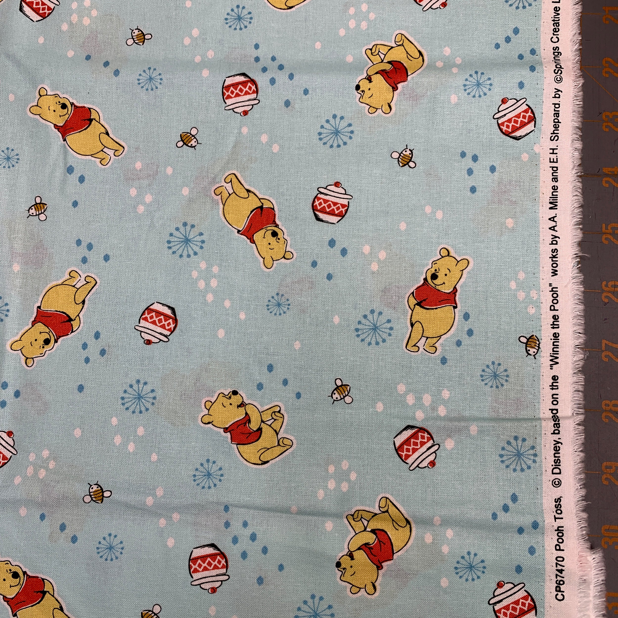 Springs Creative Disney Pooh and Friends White Tossed Fabric