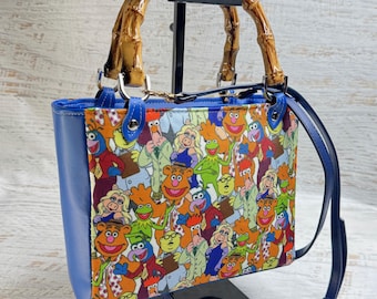 Muppets Classic - Vinyl & Eco Canvas Handbag with Bamboo Handles and Crossbody Strap