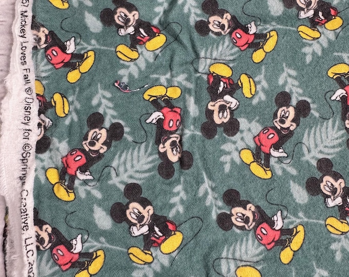 Remnant Fabrics - Mickey Loves Fall Cotton FLANNEL ©Disney
