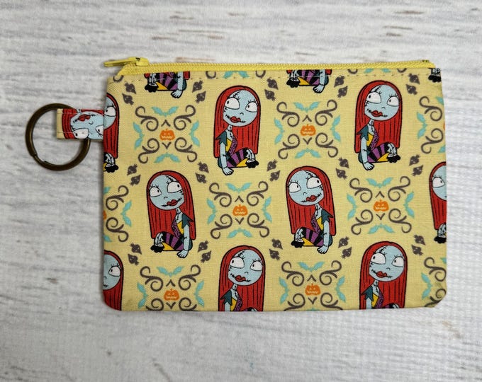 Nightmare Before Christmas - Sally - Disney® Officially Licensed Fabric - Cotton Woven Coin Purse Keychain Fob Wallet