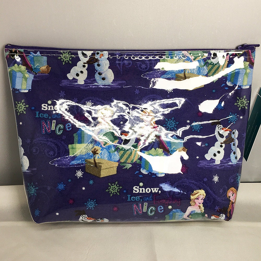 Make Up Bag Frozen Anna, Elsa, and Olaf Zipper Pouch