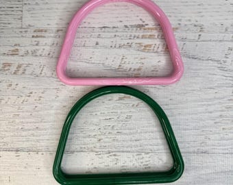 D Ring - Plastic - Purse Handles - Set of 2 - Perfect for Leather Craft - Bags - Handbags - Knitting Bags - Knitted or Crocheted Bags