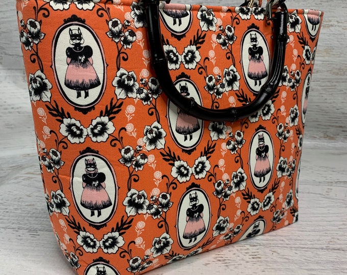 Victorian Cat Girl - Halloween - Tote Bag - Purse - Handbag - Crossbody - Spooky - Goth