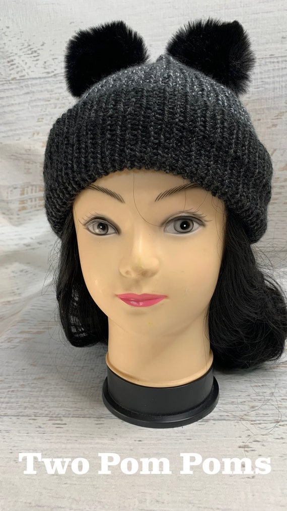 【500円引きクーポン】 Knit Hat - Ocean Jasper - Glitter Stripes - Toque - Beanie 帽子