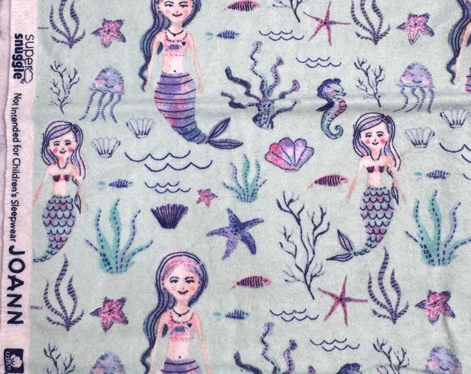 Remnant Fabrics - Mermaids Sirens of the Seas Cotton FLANNEL
