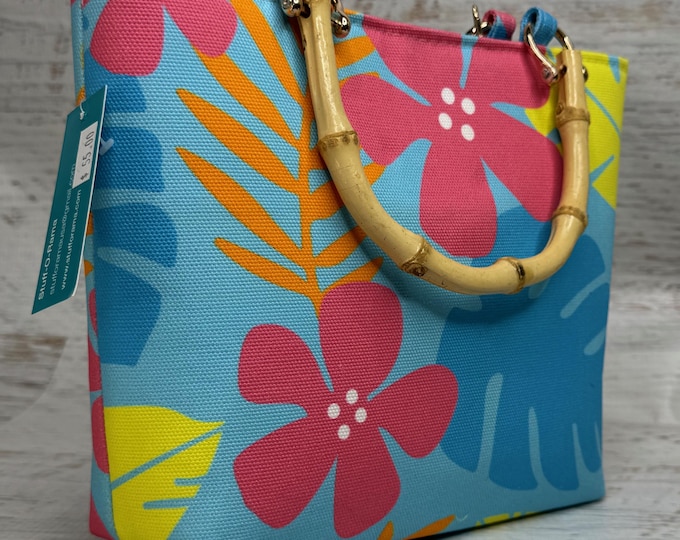 Hawaiian Punch - SMALL Tote Bag - Purse - Handbag - Crossbody Option - Tiki Purse - MCM - Midcentury Modern - Aloha Print - Tropical - Retro