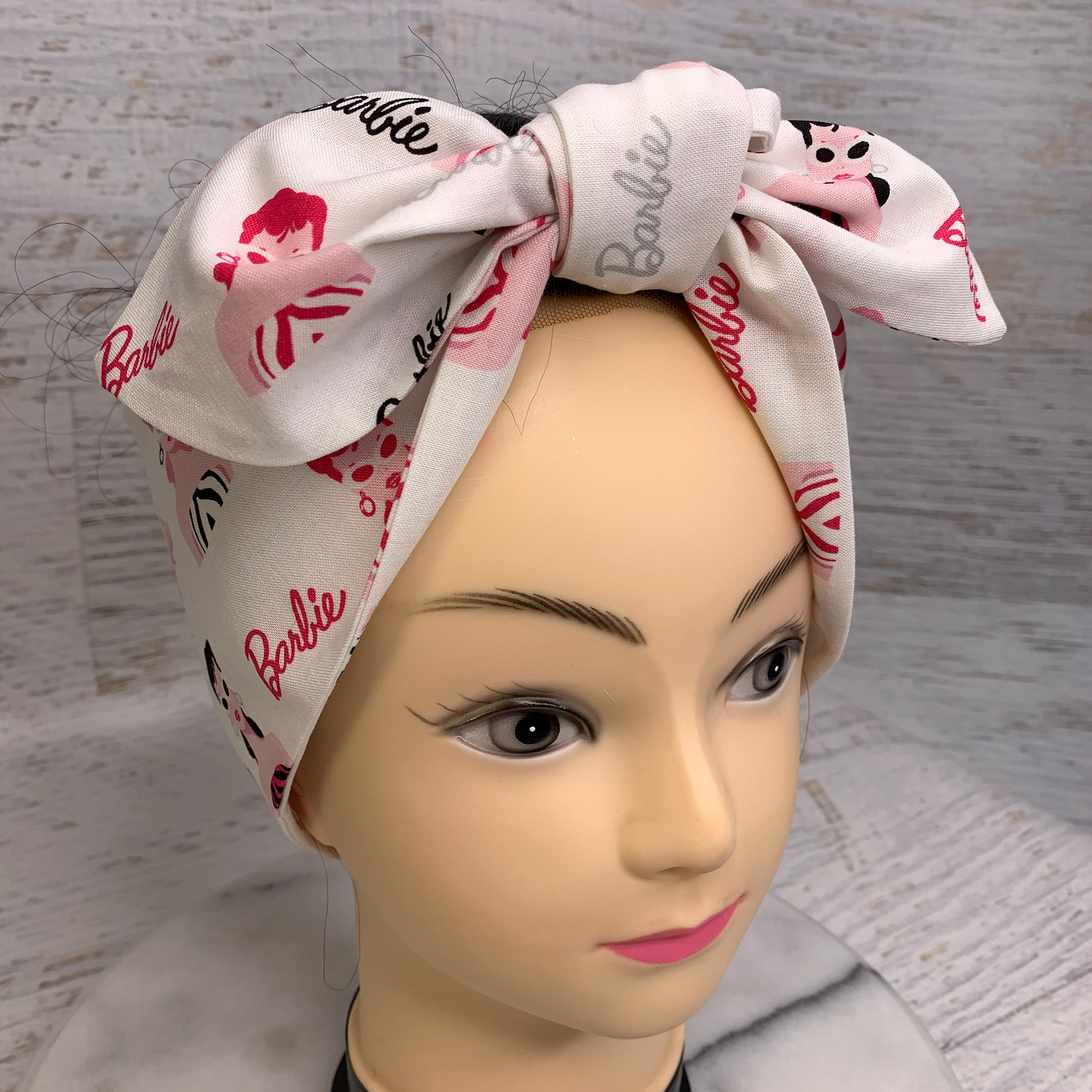 1950s Barbie - Pin Up Style Wide Head Scarf - Hair Wrap - Cotton Headband