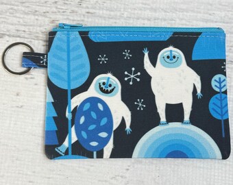 Eddie the Yeti - Cotton Coin Purse Fob Keychain Wallet