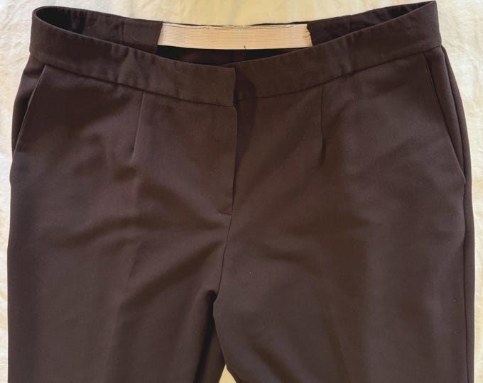 Vintage - Jara - Womens Plus Size 18 Tall - Brown - 90s Wide Leg Slacks Trouser Pants - Mid Rise - Business Casual - Very Good Condition