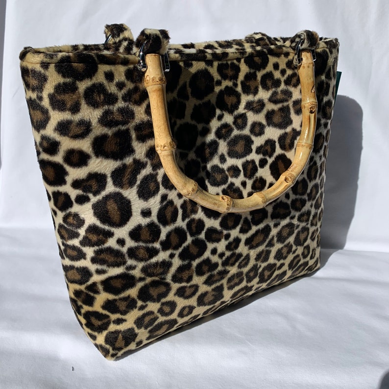 Leopard Cheetah Animal Print Faux Fur Tote Bag Purse | Etsy