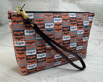 Bats - Halloween - Vinyl Zipper Pouch Clutch Wristlet