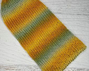 Knit Hat - Coastal - Glitter Stripes - toque - beanie - stocking cap - adult - toddler - Yellow Green Blue - with or without Pom Pom