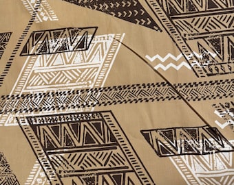 Tribal Tapa Fabric - Native Poly by Woodyworld - Tiki Hawaiian