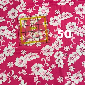 Hawaiian Fabrics - 50 - Hawaiian Hibiscus Flowers - Magenta Pink - Aloha Print - Trans-Pacific Fabrics - Cotton Print - Floral - Tropical