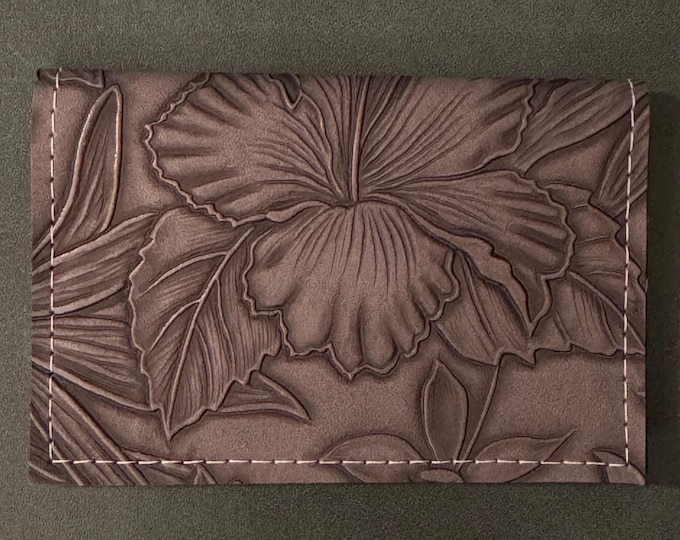 Paniola - Eggplant - Basic Gift Card Wallets - Christmas Stocking Stuffers - Business Card Holder - Birthday - Tropical Floral - Hibiscus