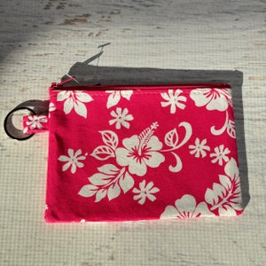 60s Hawaiianisch - Magenta - Pink - Baumwolle - Geldbörse - Schlüsselanhänger - Geldbörse - Schlüsselanhänger - Floral - Aloha Print - Hawaii-Print