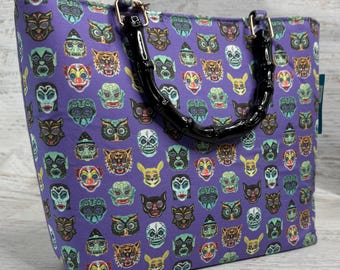 Halloween Masks - Tote Bag - Purse - Handbag - Crossbody - Monsters - Frights - Retro Halloween