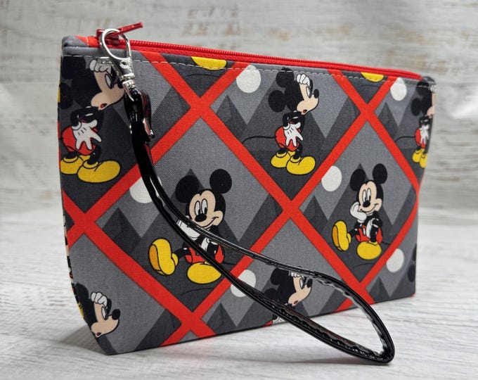 Disney® Mickey Mouse Tile - Cotton Woven Zippered Clutch Pouch Wristlet